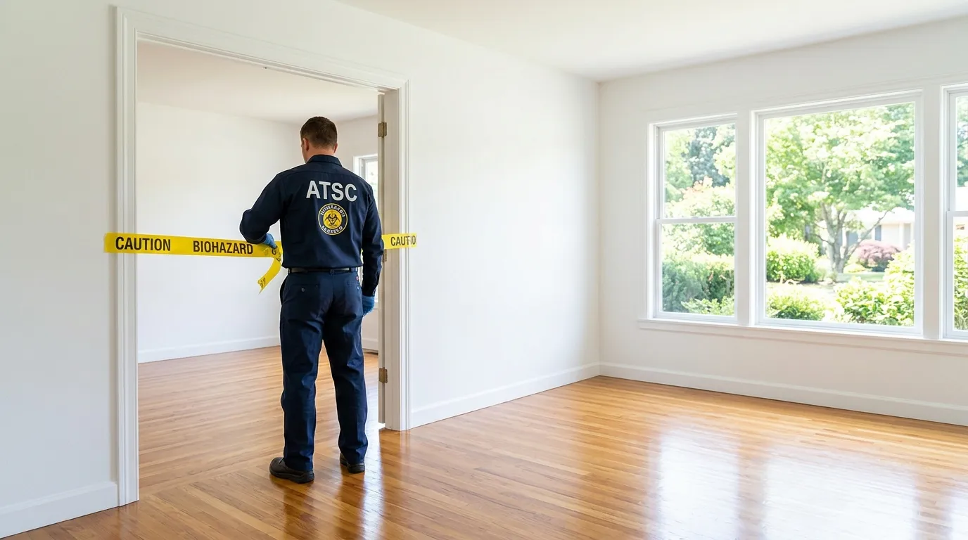 Certified biohazard cleanup crew performing Decomposition Cleanup in West Puente Valley
